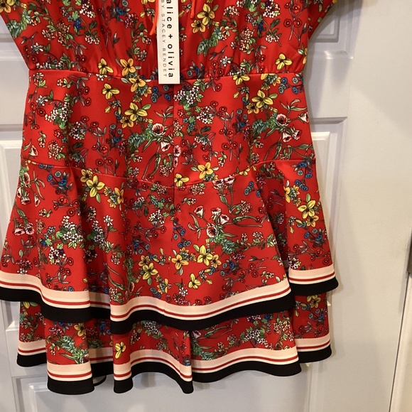 Alice and Olivia red floral dress - Picture 6 of 8